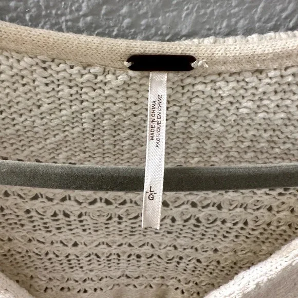 Free People Women's Hot Tropics Pullover Sweater Crochet Ivory Size Large - Picture 7 of 10